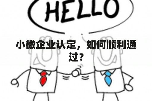 小微企业认定，如何顺利通过？