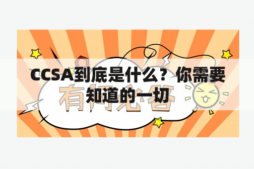 CCSA到底是什么？你需要知道的一切