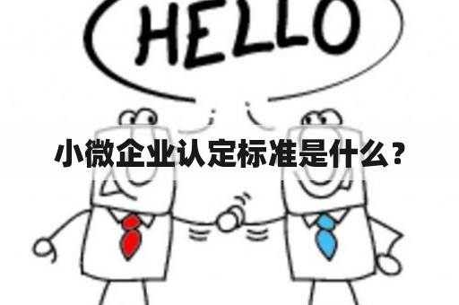 小微企业认定标准是什么？