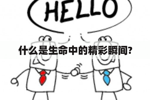 什么是生命中的精彩瞬间?