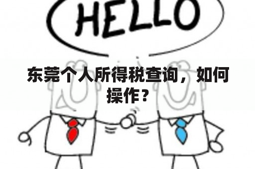 东莞个人所得税查询，如何操作？