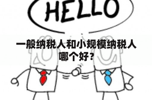 一般纳税人和小规模纳税人哪个好？