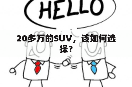 20多万的SUV，该如何选择？