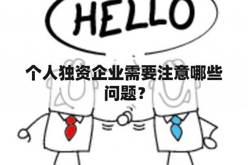 个人独资企业需要注意哪些问题？