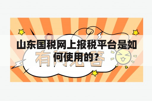 山东国税网上报税平台是如何使用的？