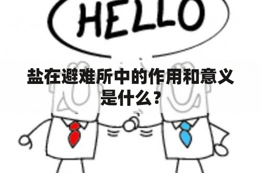 盐在避难所中的作用和意义是什么？