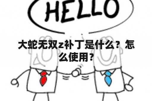 大蛇无双z补丁是什么？怎么使用？