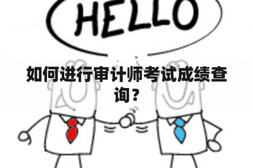 如何进行审计师考试成绩查询？