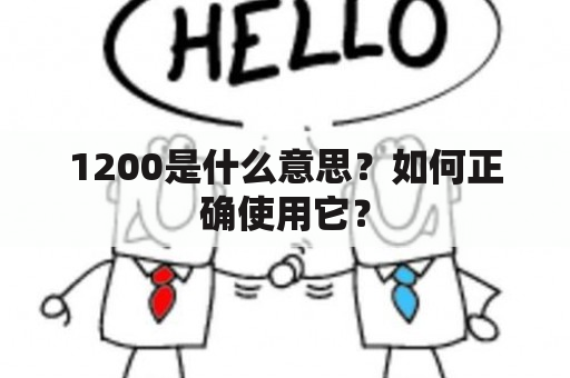 1200是什么意思？如何正确使用它？