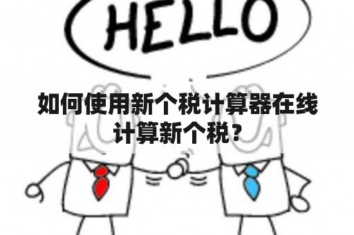 如何使用新个税计算器在线计算新个税？