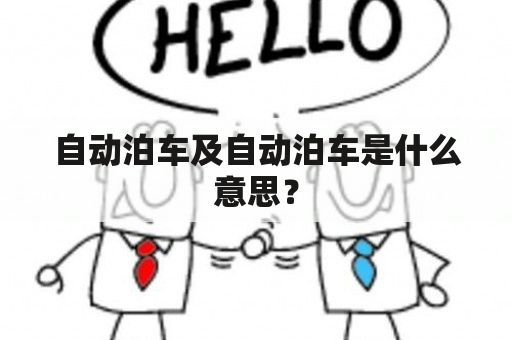 自动泊车及自动泊车是什么意思？