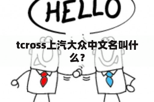 tcross上汽大众中文名叫什么？