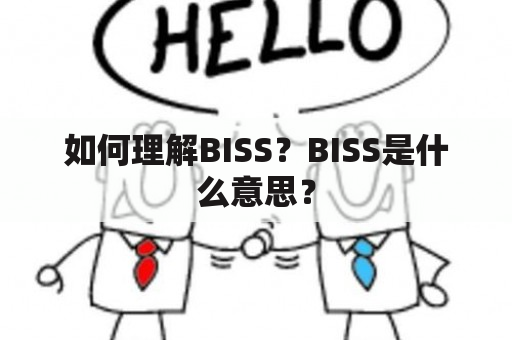 如何理解BISS？BISS是什么意思？