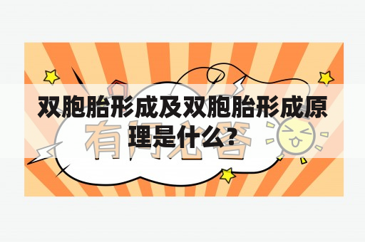 双胞胎形成及双胞胎形成原理是什么？