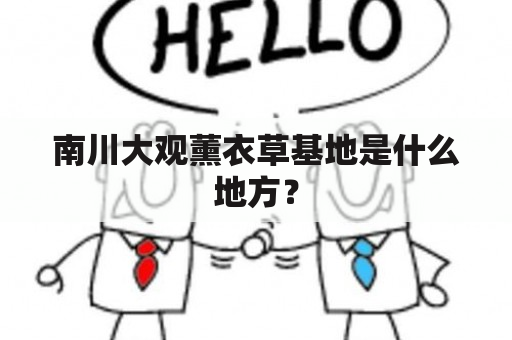 南川大观薰衣草基地是什么地方？