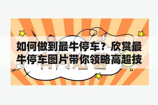 如何做到最牛停车？欣赏最牛停车图片带你领略高超技巧！