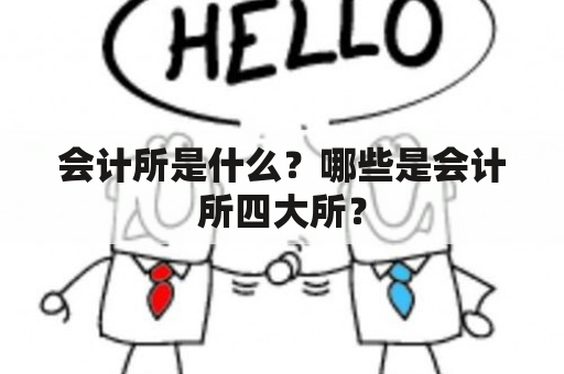 会计所是什么？哪些是会计所四大所？