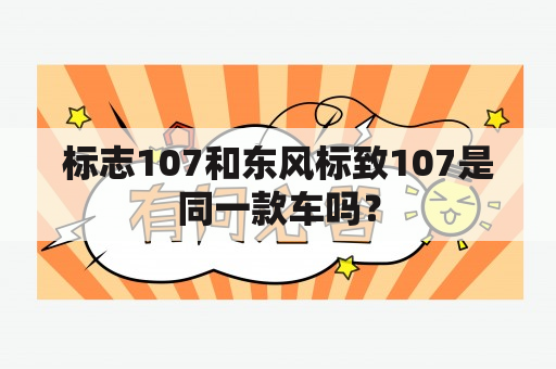 标志107和东风标致107是同一款车吗？