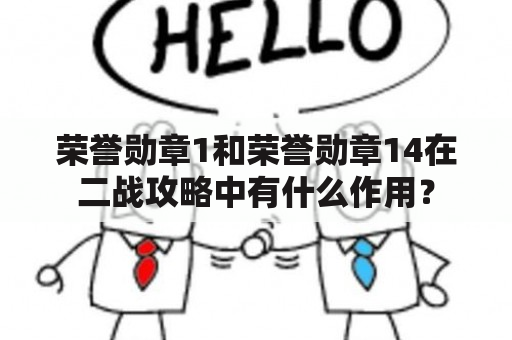 荣誉勋章1和荣誉勋章14在二战攻略中有什么作用？