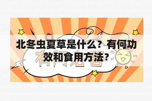 北冬虫夏草是什么？有何功效和食用方法？