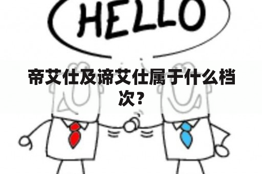 帝艾仕及谛艾仕属于什么档次？