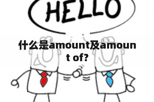 什么是amount及amount of？