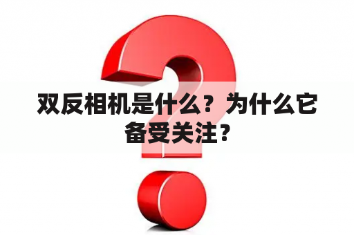 双反相机是什么？为什么它备受关注？