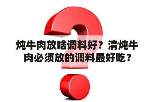 炖牛肉放啥调料好？清炖牛肉必须放的调料最好吃？