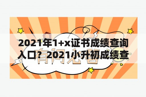 2021年1+x证书成绩查询入口？2021小升初成绩查询入口？