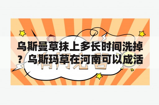 乌斯曼草抹上多长时间洗掉？乌斯玛草在河南可以成活吗？