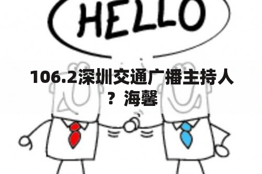 106.2深圳交通广播主持人？海馨