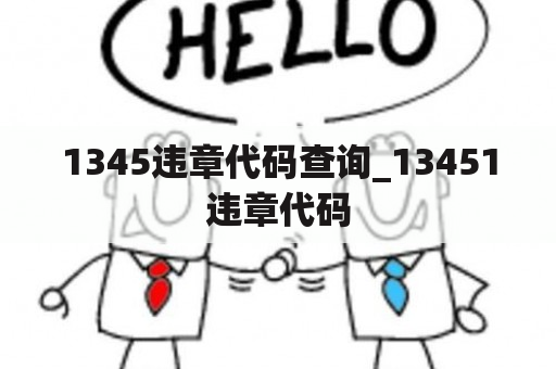 1345违章代码查询_13451违章代码