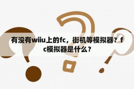 有没有wiiu上的fc，街机等模拟器？fc模拟器是什么？