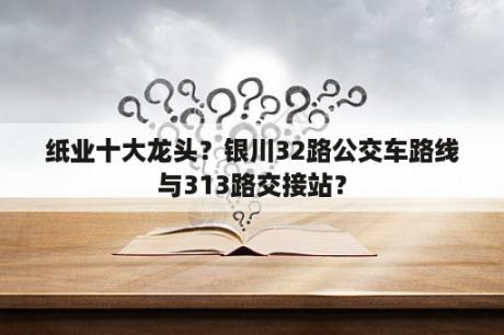 纸业十大龙头？银川32路公交车路线与313路交接站？