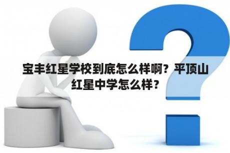 宝丰红星学校到底怎么样啊？平顶山红星中学怎么样？