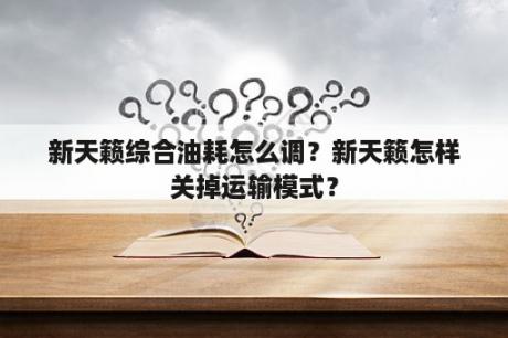 新天籁综合油耗怎么调？新天籁怎样关掉运输模式？