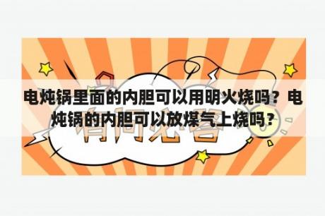 电炖锅里面的内胆可以用明火烧吗？电炖锅的内胆可以放煤气上烧吗？