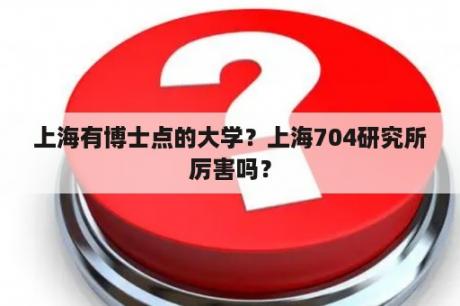 上海有博士点的大学？上海704研究所厉害吗？