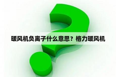 暖风机负离子什么意思？格力暖风机