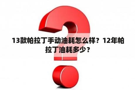 13款帕拉丁手动油耗怎么样？12年帕拉丁油耗多少？