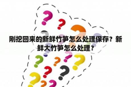 刚挖回来的新鲜竹笋怎么处理保存？新鲜大竹笋怎么处理？