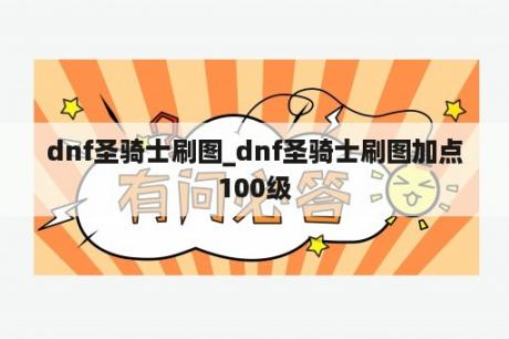 dnf圣骑士刷图_dnf圣骑士刷图加点100级