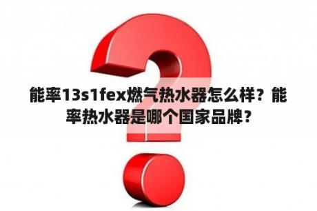 能率13s1fex燃气热水器怎么样？能率热水器是哪个国家品牌？