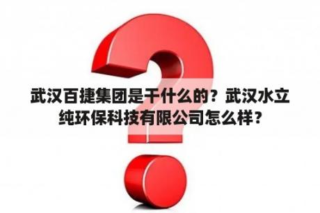 武汉百捷集团是干什么的？武汉水立纯环保科技有限公司怎么样？