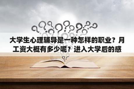 大学生心理辅导是一种怎样的职业？月工资大概有多少呢？进入大学后的感觉及心态变化？