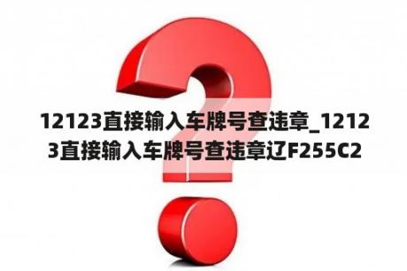 12123直接输入车牌号查违章_12123直接输入车牌号查违章辽F255C2