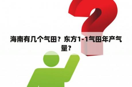 海南有几个气田？东方1-1气田年产气量？