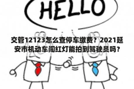 交管12123怎么查停车缴费？2021延安市机动车闯红灯能拍到驾驶员吗？