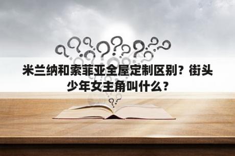 米兰纳和索菲亚全屋定制区别？街头少年女主角叫什么？