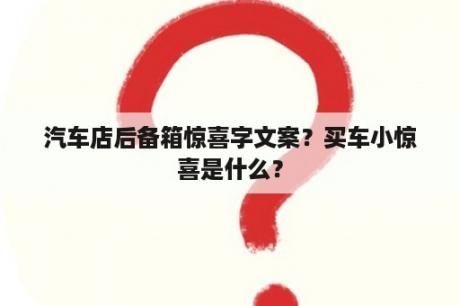 汽车店后备箱惊喜字文案？买车小惊喜是什么？